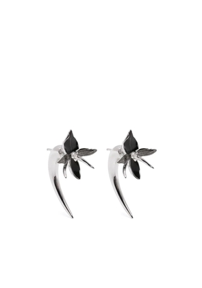 Shaun Leane diamond talon black-orchid earrings - Silver