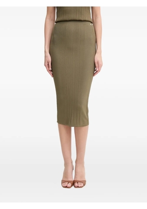 MARCIANO by GUESS ribbed logo-plaque midi skirt - Green