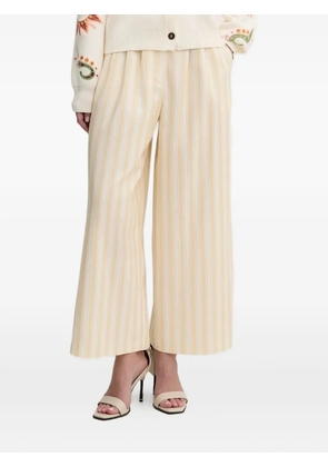 NEVER FULLY DRESSED pleated striped trousers - Yellow