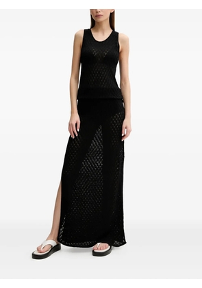 Melissa Odabash open-knit side-split maxi dress - Black