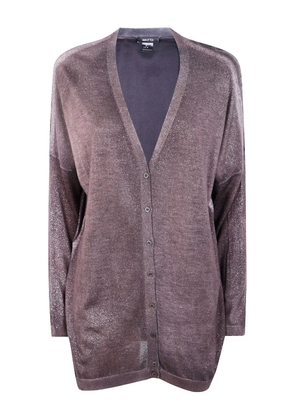 Avant Toi V-neck lurex cardigan - Brown