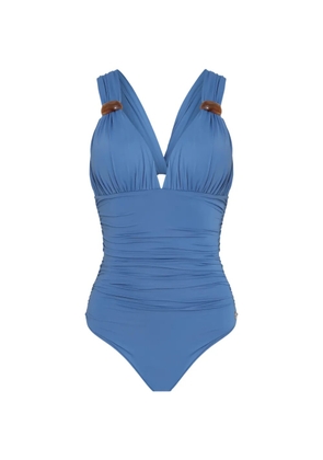 Brigitte Eli gathered V-neck swimsuit - Blue