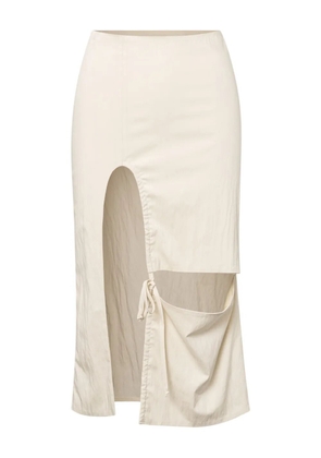 Elena Velez double slit midi skirt - Neutrals