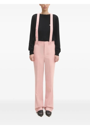 Fiorucci wool embroidered-strap trousers - Pink