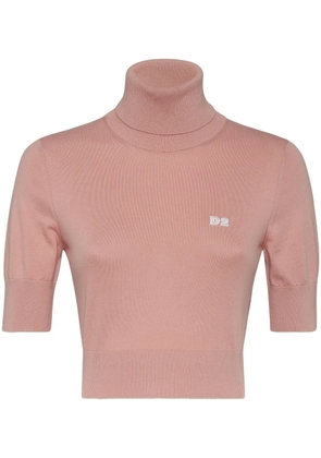 DSQUARED2 D2 roll-neck crop top - Pink