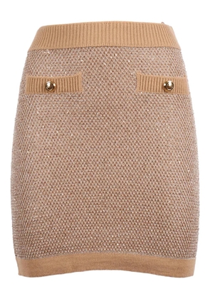 Elisabetta Franchi knitted mini skirt - Neutrals