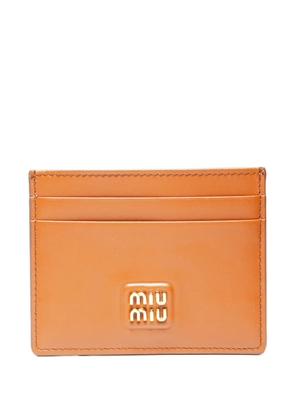 Miu Miu Pre-Owned 2020-2025 logo leather cardholder - Brown