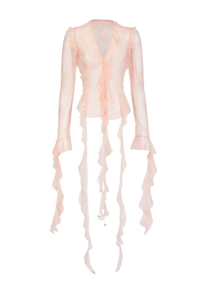 BANANHOT Alana lace ruffled shirt - Pink