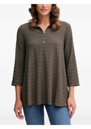 Joseph Ribkoff zip textured top - Brown