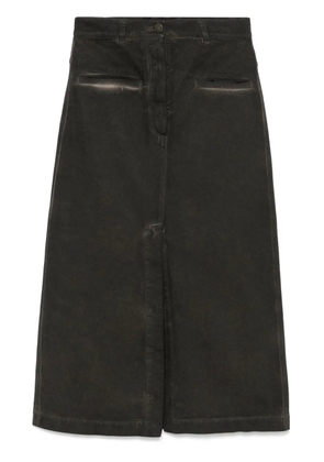 Uma Wang cotton midi skirt - Brown