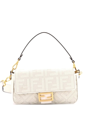 Fendi Pre-Owned Baguette NM Bag Zucca Embroidered Canvas Medium shoulder bag - Neutrals