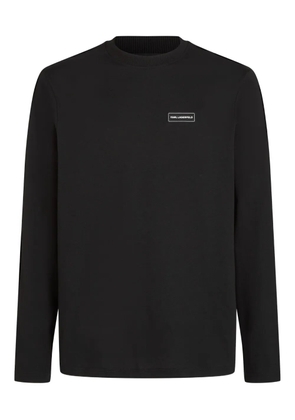 Karl Lagerfeld logo-patch long-sleeve T-shirt - Black