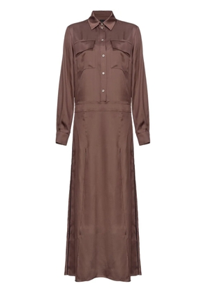 PINKO long-sleeve satin maxi dress - Brown
