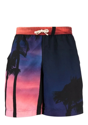 BLUE SKY INN palm-tree print shorts