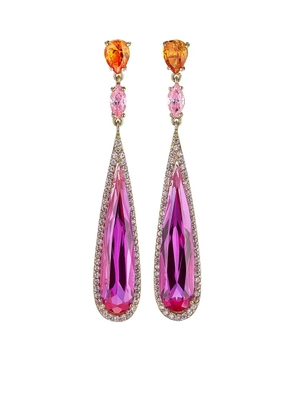 Anabela Chan 18kt rose gold Shard sapphire earrings - Pink