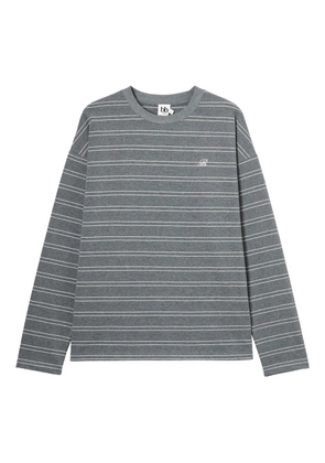 b+ab striped embroidered T-shirt - Grey