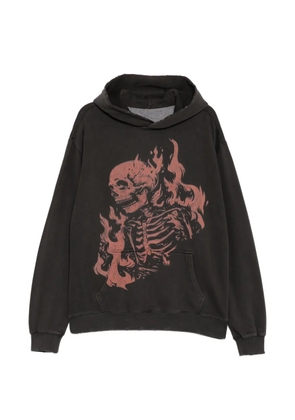 WARMAN skull printed hoodie - Black