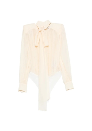 Elisabetta Franchi tie-detail pleated top - Neutrals