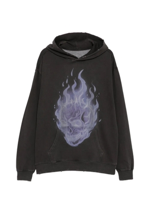 WARMAN skull printed hoodie - Black