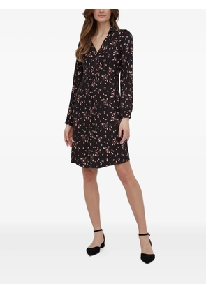 Sisley floral-print buttoned midi day dress - Black