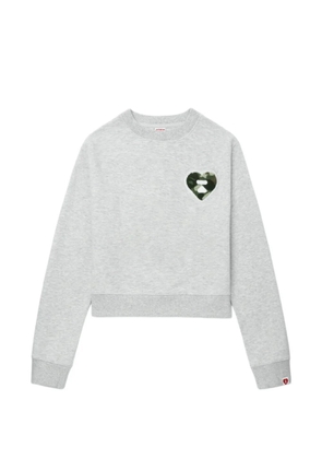 APEE™ by *A BATHING APE® camouflage heart patch knitwear - Grey