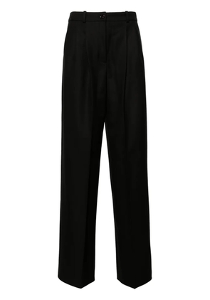 BOSS pleat-detailed virgin wool trousers - Black