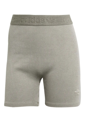 adidas Essentials Rib 1/4 logo-waistband shorts - Green