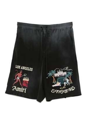 AMIRI embroidered-design shorts - Black