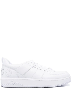 HUGO logo-embossed lace-up sneakers - White