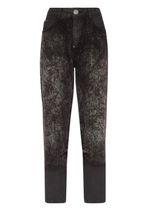 Philipp Plein distressed-effect cropped jeans - Black
