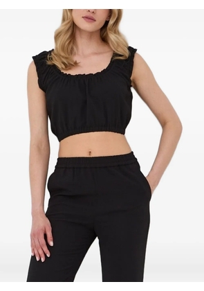 The Kooples ruffled-trims sleeveless top - Black