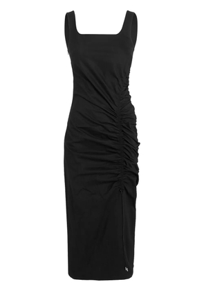 Karl Lagerfeld gathered-detail midi dress - Black