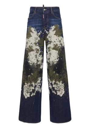 DSQUARED2 spray paint-print jeans - Blue
