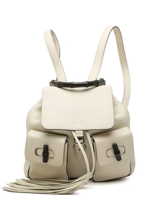 Gucci Pre-Owned 2000-2015 Leather Bamboo Tassel backpack - White