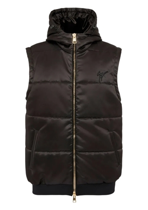 Giuseppe Zanotti logo-embroidered padded vest - Black
