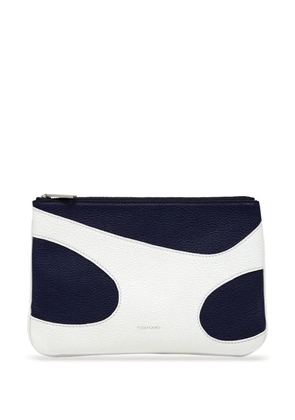 Ferragamo cut-out leather phone pouch - White