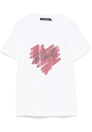 Karl Lagerfeld logo-heart T-shirt - White