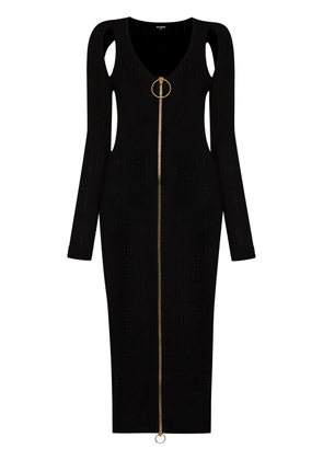 Balmain cut-out detail fitted dress - Black