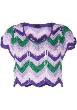 PINKO crochet-knit crop top - Purple