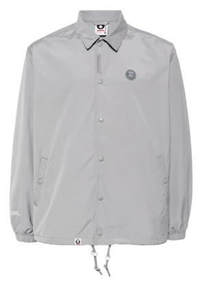 AAPE BY *A BATHING APE® logo-appliqué shirt jacket - Grey