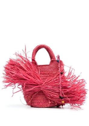 MADE FOR A WOMAN Kifafa Frange straw crossbody bag - Pink