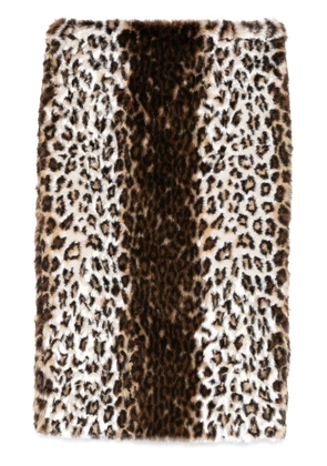Alexander McQueen leopard-print midi skirt - Brown