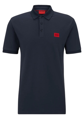 HUGO logo-patch cotton piqué polo shirt - Blue