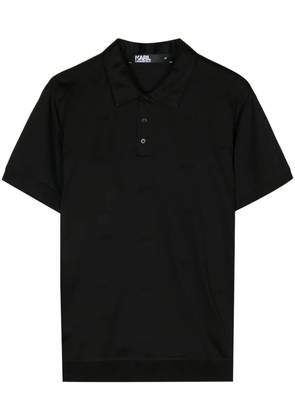 Karl Lagerfeld K/Signature cotton polo shirt - Black