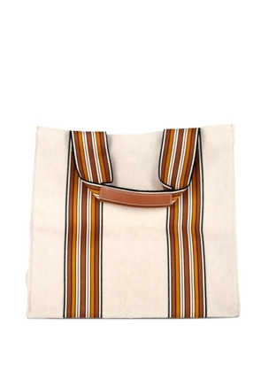 Loro Piana Pre-Owned Suitcase striped-detail tote bag - Neutrals