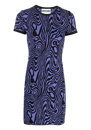 Moschino swirl-pattern knitted minidress - Purple