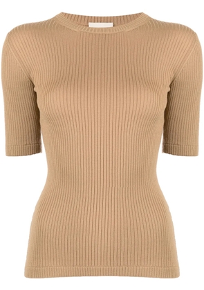KHAITE The Ange rib-knit top - Brown