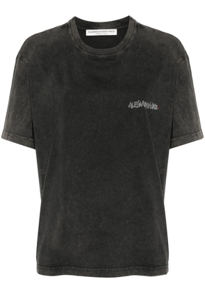 Alessandra Rich crystal-embellished graphic-print T-shirt - Grey