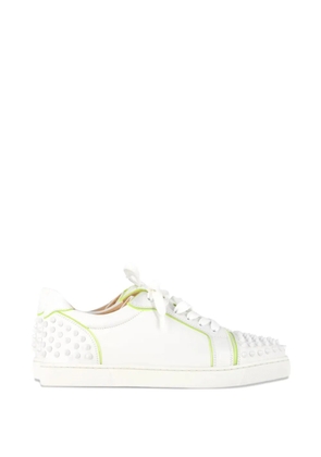 Christian Louboutin Pre-Owned Vieira spikes-detail leather sneakers - White