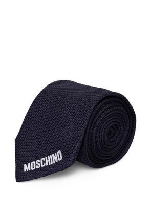 Moschino logo-embroidered tie - Blue